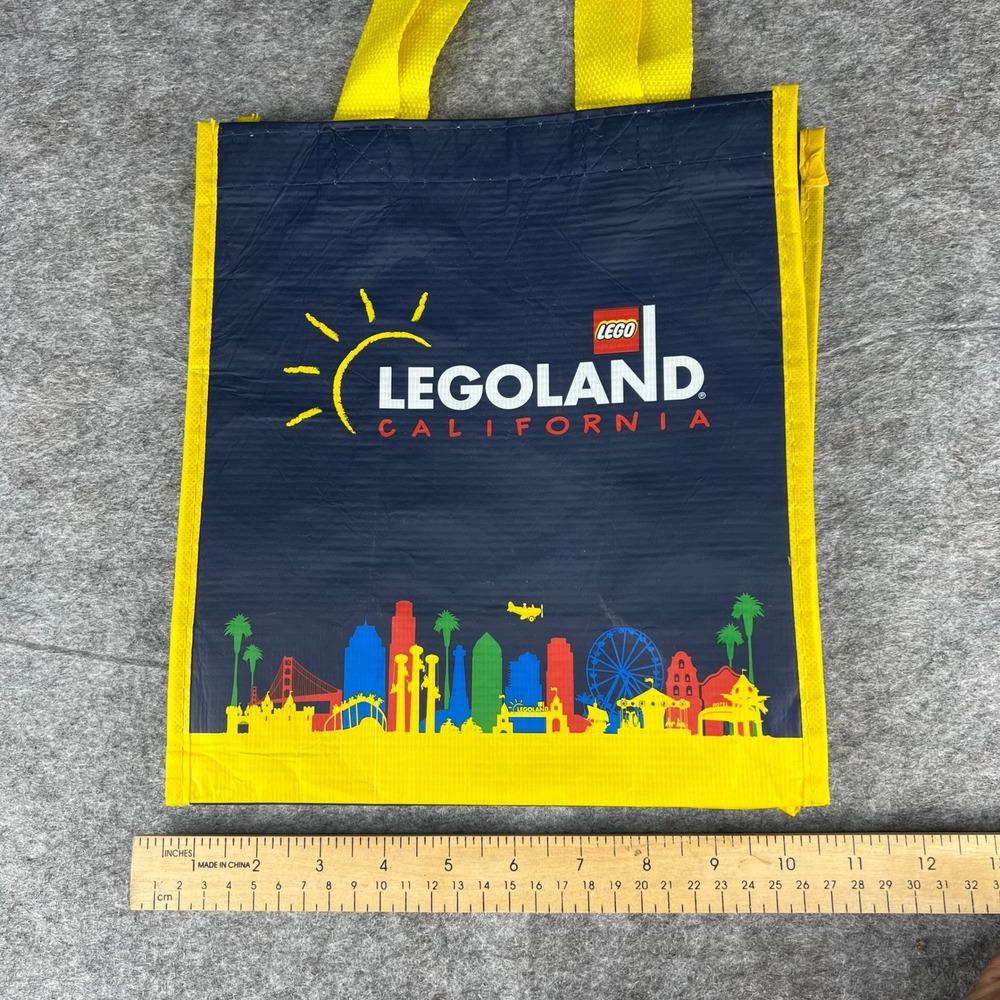 Legoland California Resort Reusable Tote Bag Navy Blue Yellow Skyline Small - Picture 3 of 3